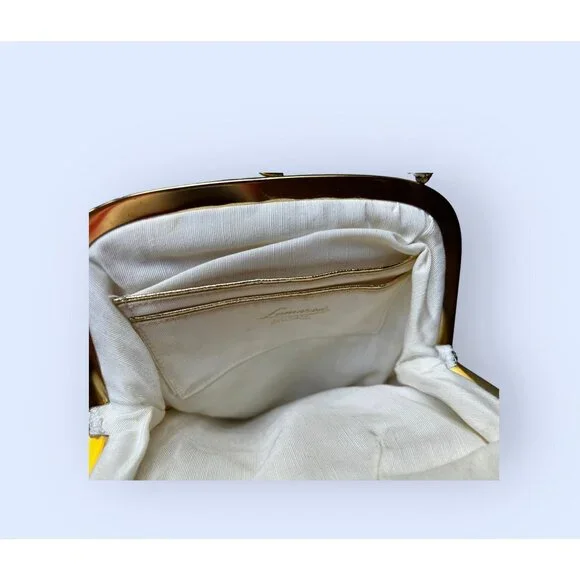 Lumared beaded Purse Handbag Vintage 50s MCM White - Picture 7 of 9